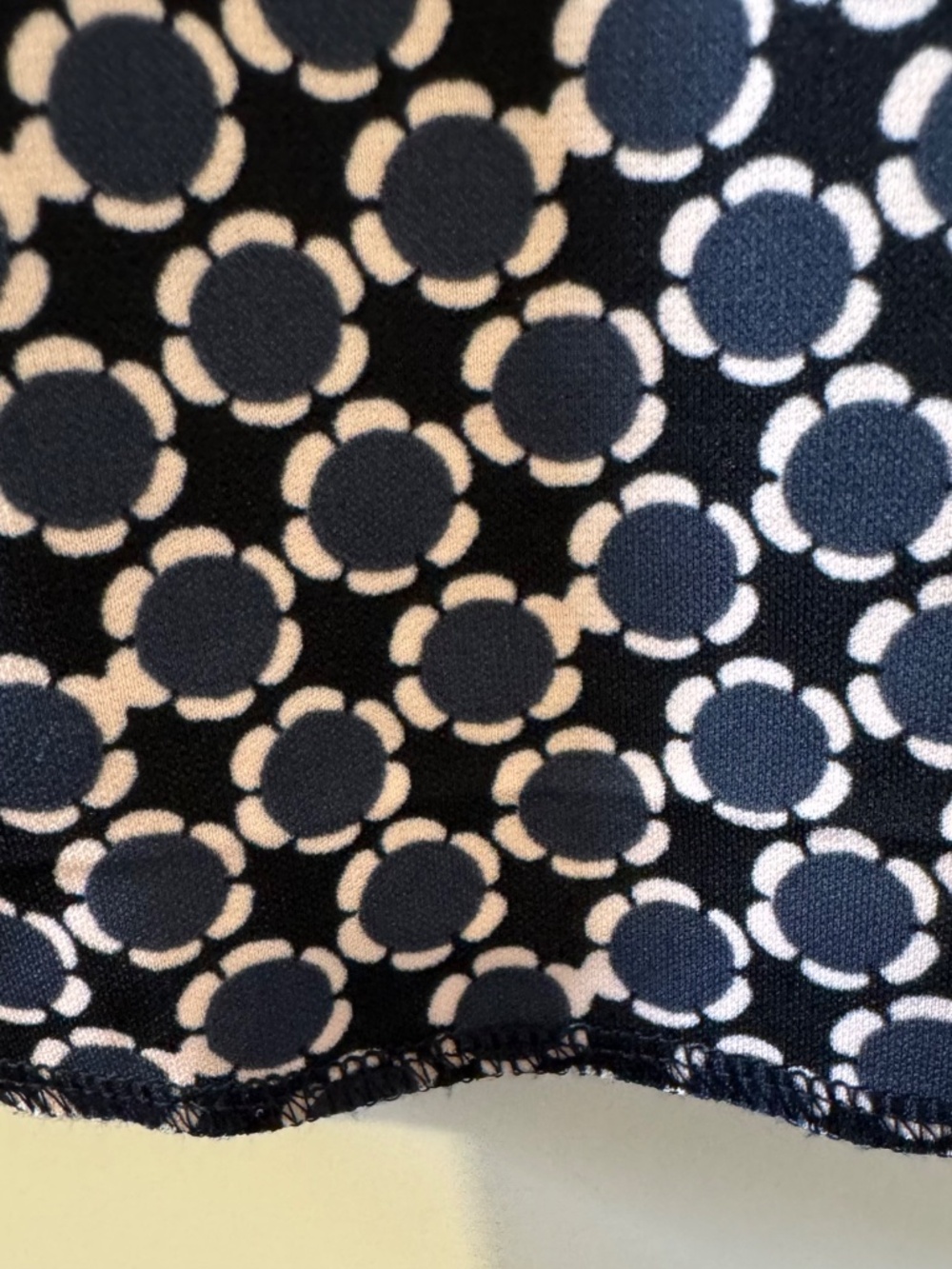 Ann Taylor Wrap Dress XL Navy White Geometric Print Short Sleeve - Picture 4 of 8